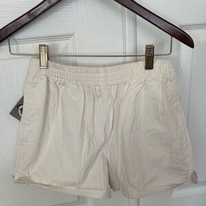 Men's Athletic Drawstring Shorts in Cream - Lightweight Activewear